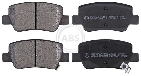A.B.S. with acoustic wear warning Height 1: 49mm, Width 1: 109mm, Thickness 1: 16,5mm Brake pads 37737 buy