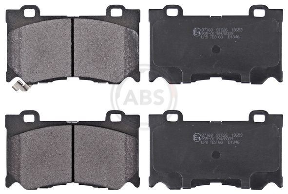 A.B.S. with acoustic wear warning Height 1: 75,5mm, Width 1: 127mm, Thickness 1: 15,6mm Brake pads 37768 buy