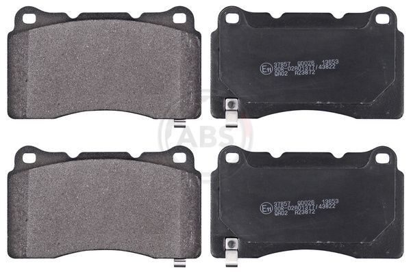 A.B.S. with acoustic wear warning Height 1: 77,3mm, Width 1: 131,7mm, Thickness 1: 15,4mm Brake pads 37857 buy