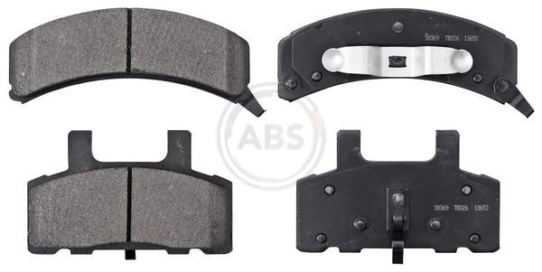 A.B.S. with acoustic wear warning Height 1: 76,5mm, Height 2: 59,4mm, Width 1: 126,7mm, Width 2 [mm]: 147,3mm, Thickness 1: 16,8mm, Thickness 2: 15,8mm Brake pads 38369 buy