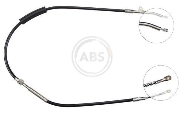 A.B.S. K10197 Hand brake cable 1265mm, Disc Brake, for left-hand/right-hand drive vehicles