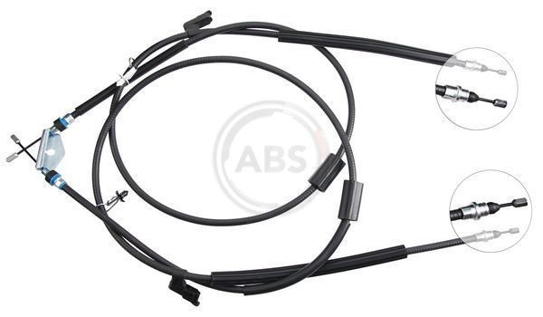 A.B.S. K10325 Hand brake cable 1816, 1860mm, Disc Brake, for left-hand/right-hand drive vehicles