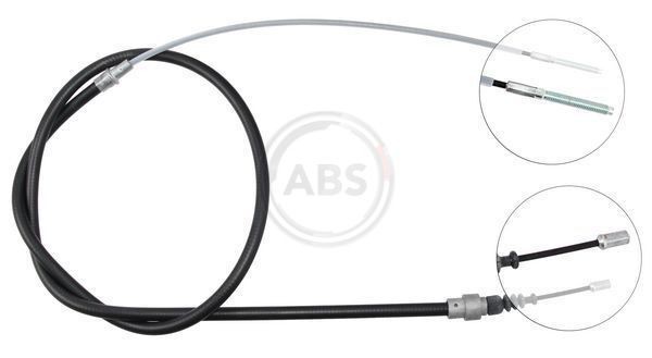 A.B.S. K12516 Hand brake cable 1625mm, Disc Brake, for left-hand/right-hand drive vehicles
