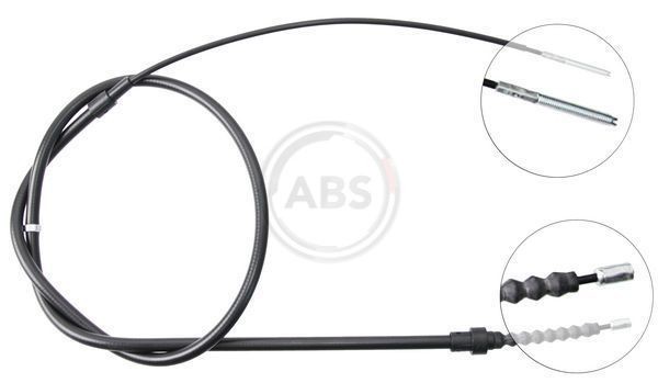 A.B.S. K12716 Hand brake cable 1616mm, Disc Brake, for left-hand/right-hand drive vehicles