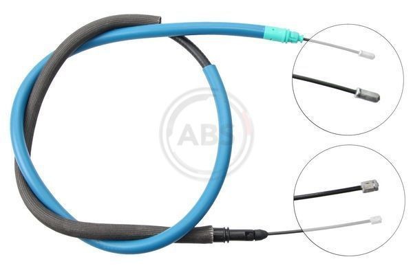 A.B.S. K13216 Hand brake cable 1495mm, Drum Brake, for left-hand/right-hand drive vehicles