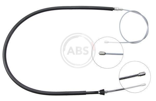A.B.S. K13386 Hand brake cable 1805mm, Drum Brake, for left-hand/right-hand drive vehicles