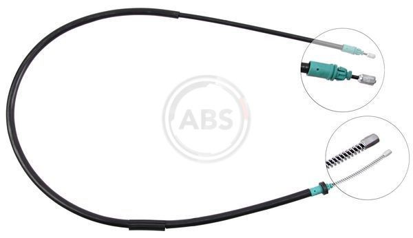 A.B.S. K18978 Hand brake cable 1587mm, Drum Brake, for left-hand/right-hand drive vehicles