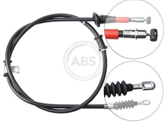 A.B.S. K19637 Hand brake cable 1563mm, Disc Brake, for left-hand/right-hand drive vehicles
