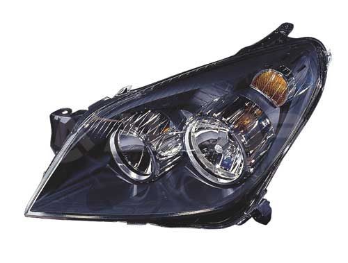 2741438 ALKAR Headlight OPEL Left, H1/H7, H7, H21W, H1, with electric motor, Housing with black interior