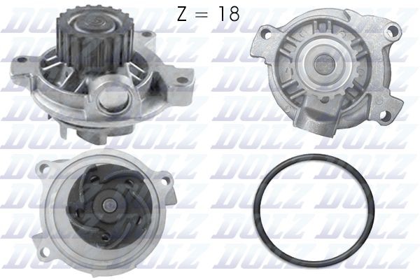 A178 DOLZ Water pumps AUDI Number of Teeth: 18, with belt pulley