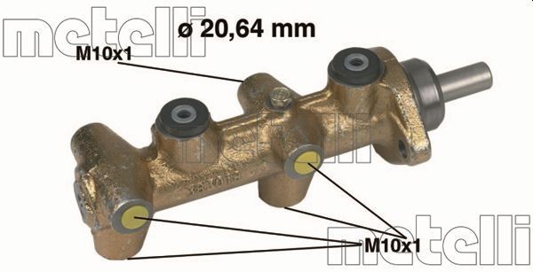 METELLI 05-0040 Brake master cylinder D1: 20,64 mm, Cast Iron