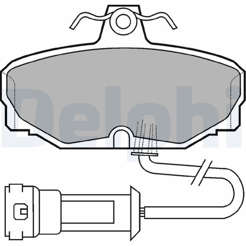 DELPHI LP557 Brake pad set incl. wear warning contact, without anti-squeak plate, with accessories