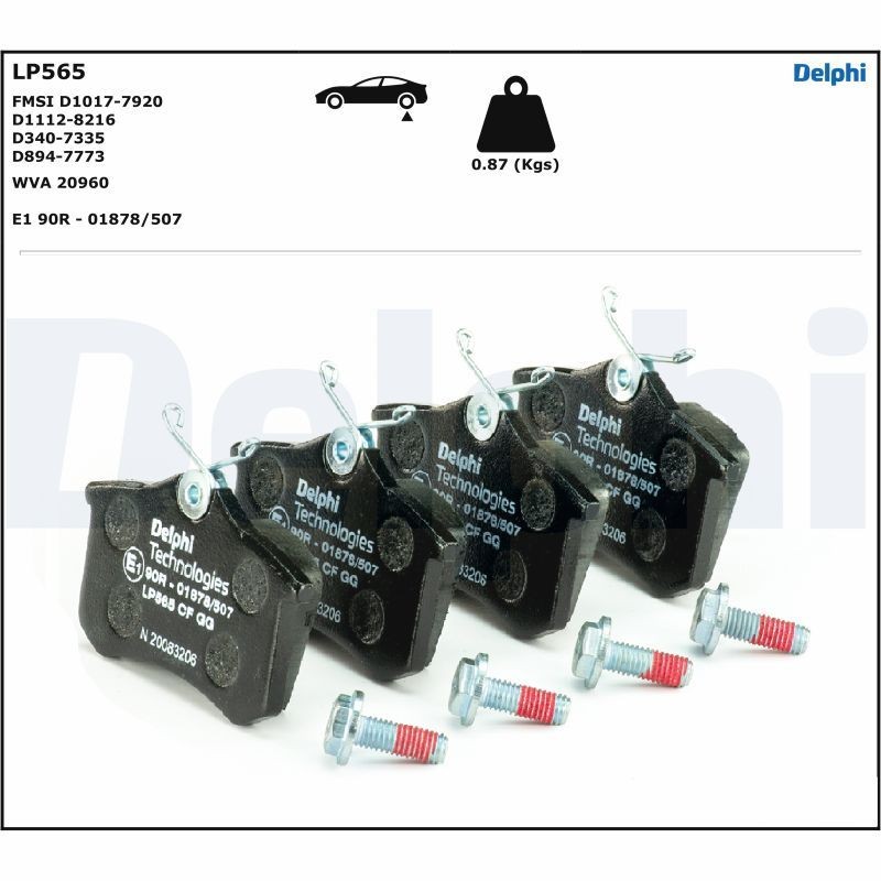 DELPHI Brake pad set, disc brake 20960 buy online