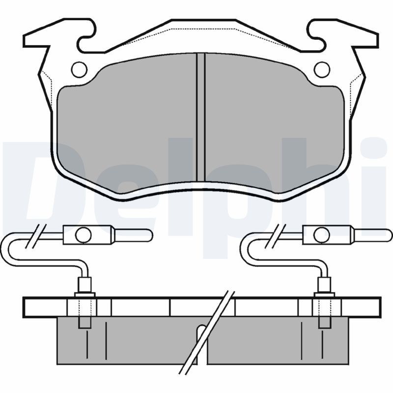 DELPHI LP350 Brake pad set incl. wear warning contact, without anti-squeak plate, with accessories