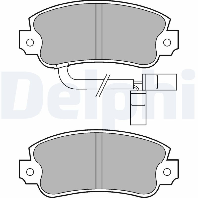 21131 DELPHI without accessories Height 1: 47,3mm, Height 2: 47,3mm, Width 1: 108,9mm, Width 2 [mm]: 108,9mm, Thickness 1: 14,5mm, Thickness 2: 14,5mm Brake pads LP433 buy