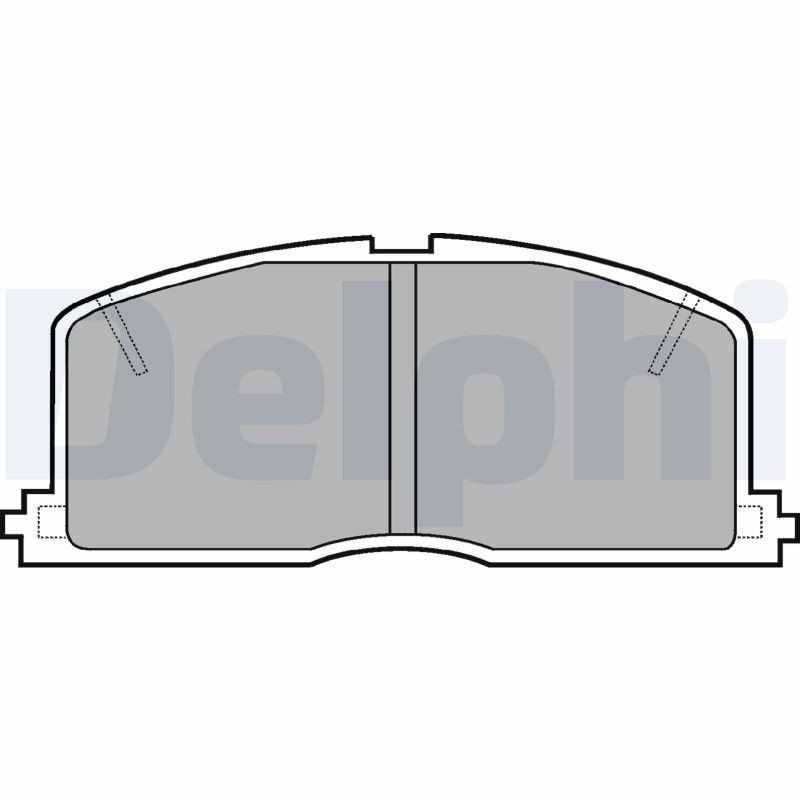 DELPHI LP460 Brake pad set with acoustic wear warning, without anti-squeak plate, with accessories
