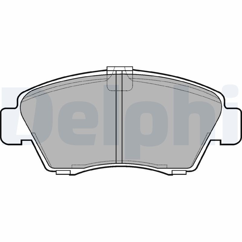 DELPHI LP810 Brake pad set with acoustic wear warning, with anti-squeak plate, with accessories