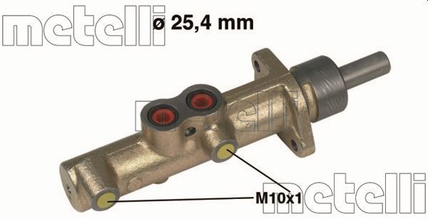 METELLI 05-0235 Brake master cylinder D1: 25,40 mm, Cast Iron