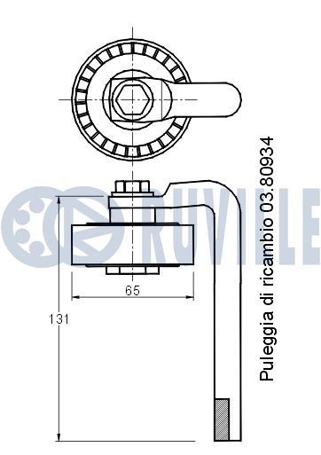 RUVILLE 915353 Inner tie rod M16x1,5 A, 347 mm