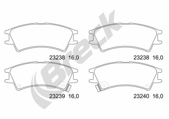 23238 00 702 10 BRECK Brake pad set HYUNDAI with integrated wear sensor, with acoustic wear warning