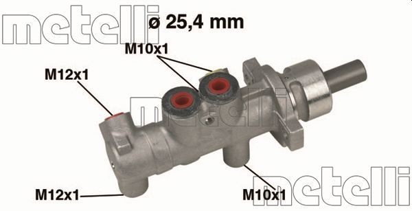 05-0415 METELLI Brake master cylinder DODGE D1: 25,40 mm, Aluminium