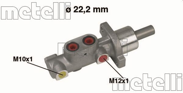 METELLI 05-0297 Brake master cylinder D1: 22,20 mm, Aluminium