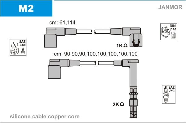 Original JANMOR Spark plug wire M2 for MERCEDES-BENZ E-Class
