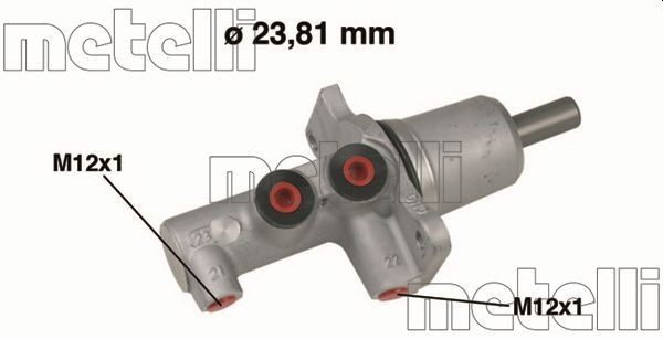 METELLI 05-0617 Brake master cylinder D1: 23,81 mm, Aluminium
