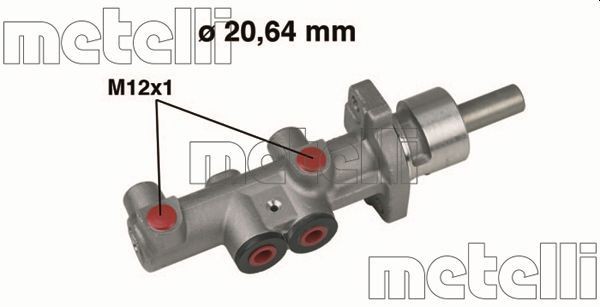 Brake master cylinder METELLI D1: 20,64 mm, Aluminium - 05-0404