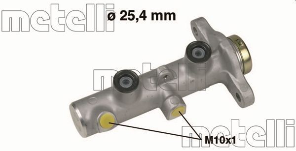 METELLI 05-0652 Brake master cylinder D1: 25,40 mm, Aluminium