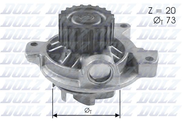 Original DOLZ Engine water pump A280 for VW TRANSPORTER