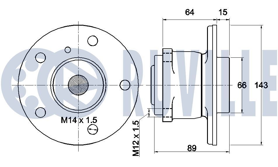 55216 RUVILLE Tensioner pulley FIAT