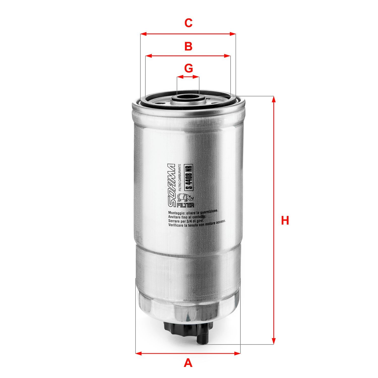 SOFIMA Filter Insert Height: 183,5mm Inline fuel filter S 4408 NR buy