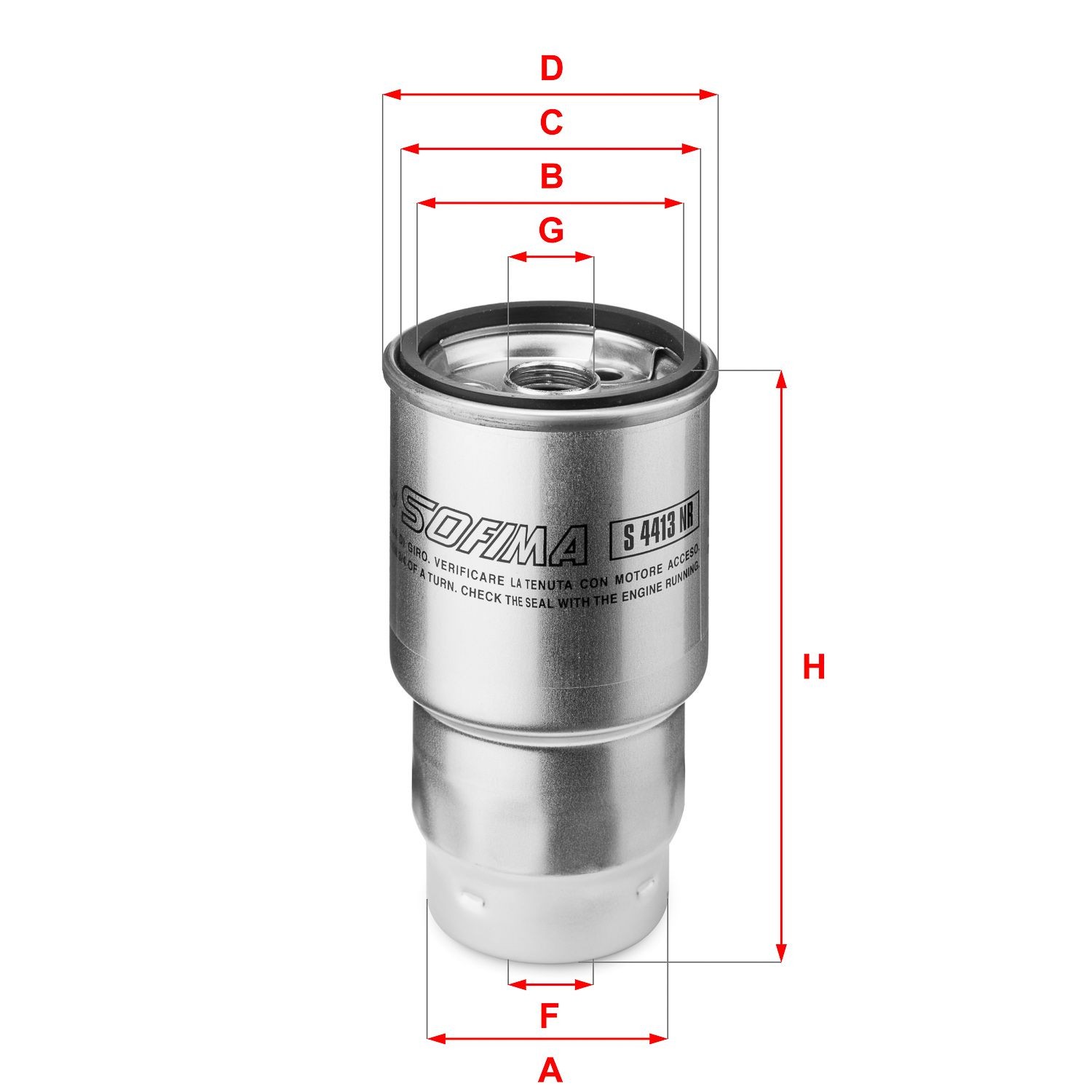 SOFIMA Filter Insert Height: 123,5mm Inline fuel filter S 4413 NR buy