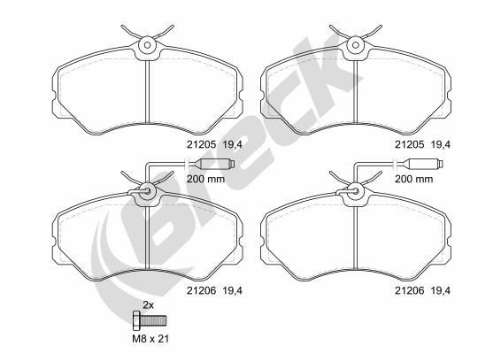 Peugeot 208 Set of brake pads 7727998 BRECK 21205 00 703 10 online buy