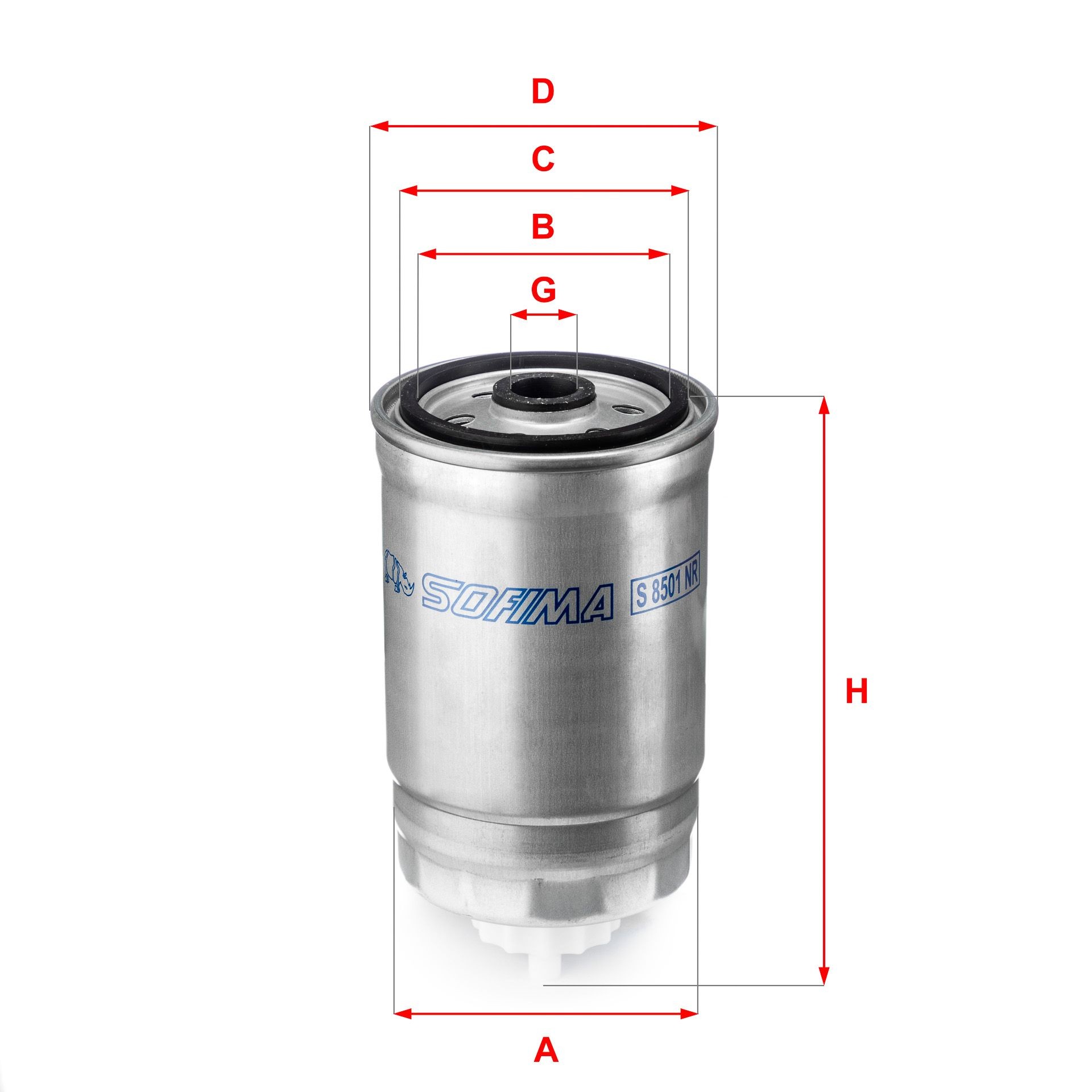 SOFIMA Filter Insert Height: 152mm Inline fuel filter S 8501 NR buy