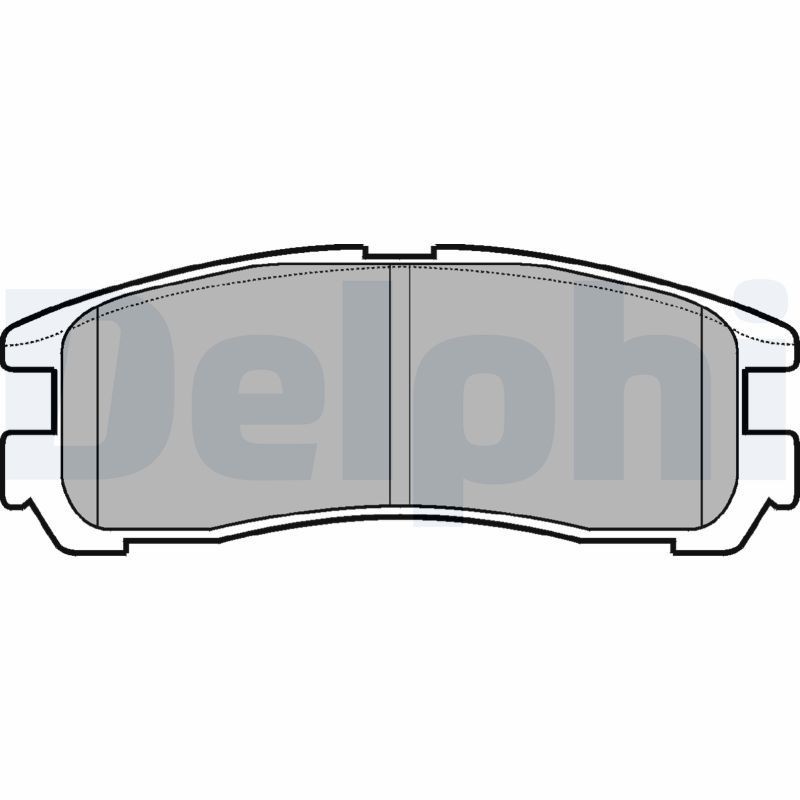 LP955 DELPHI Brake pad set DODGE with acoustic wear warning, without anti-squeak plate, without accessories