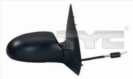 TYC 310-0028 Wing mirror Left, black, Control: cable pull, Convex