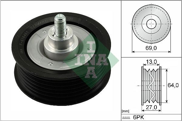Peugeot BOXER Deflection / Guide Pulley, v-ribbed belt INA 532 0477 10 cheap