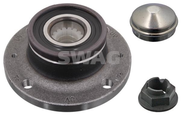 40 92 8145 SWAG Wheel bearings OPEL Rear Axle Left, Rear Axle Right, with attachment material, Wheel Bearing integrated into wheel hub, with integrated magnetic sensor ring, with ABS sensor ring, with wheel hub, 120 mm, Angular Ball Bearing