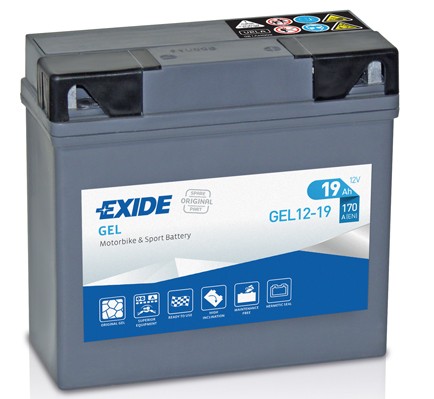 EXIDE GEL Batterie 12V 19Ah 170A B0 Gel-Batterie GEL12-19 KREIDLER Mofa Maxi-Scooter