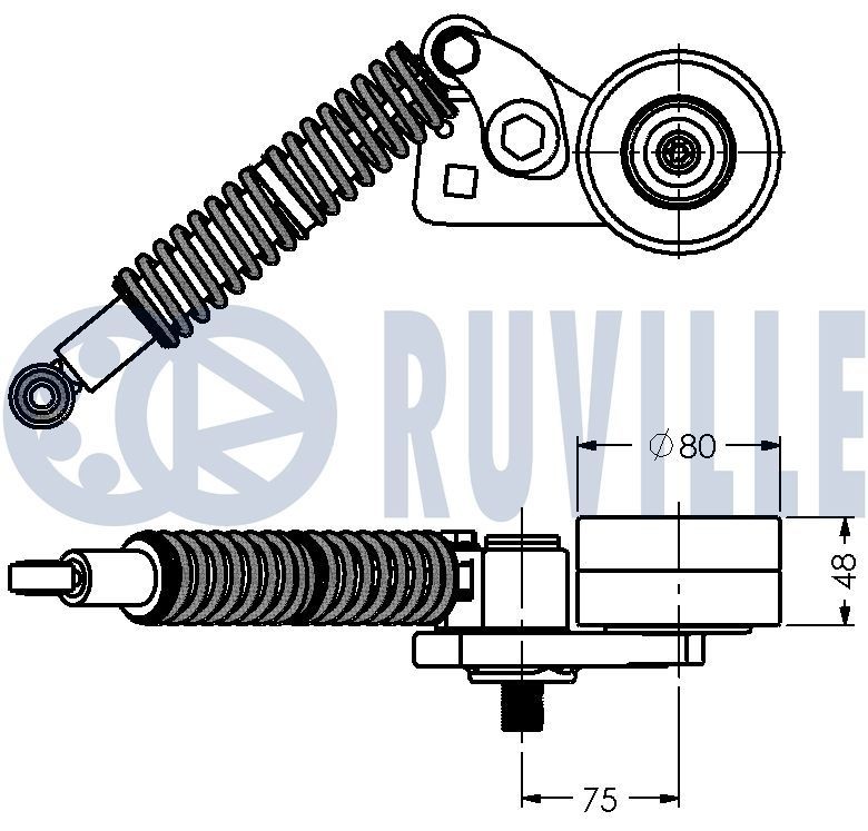 RUVILLE 65151 Water pump without belt pulley, for v-belt use