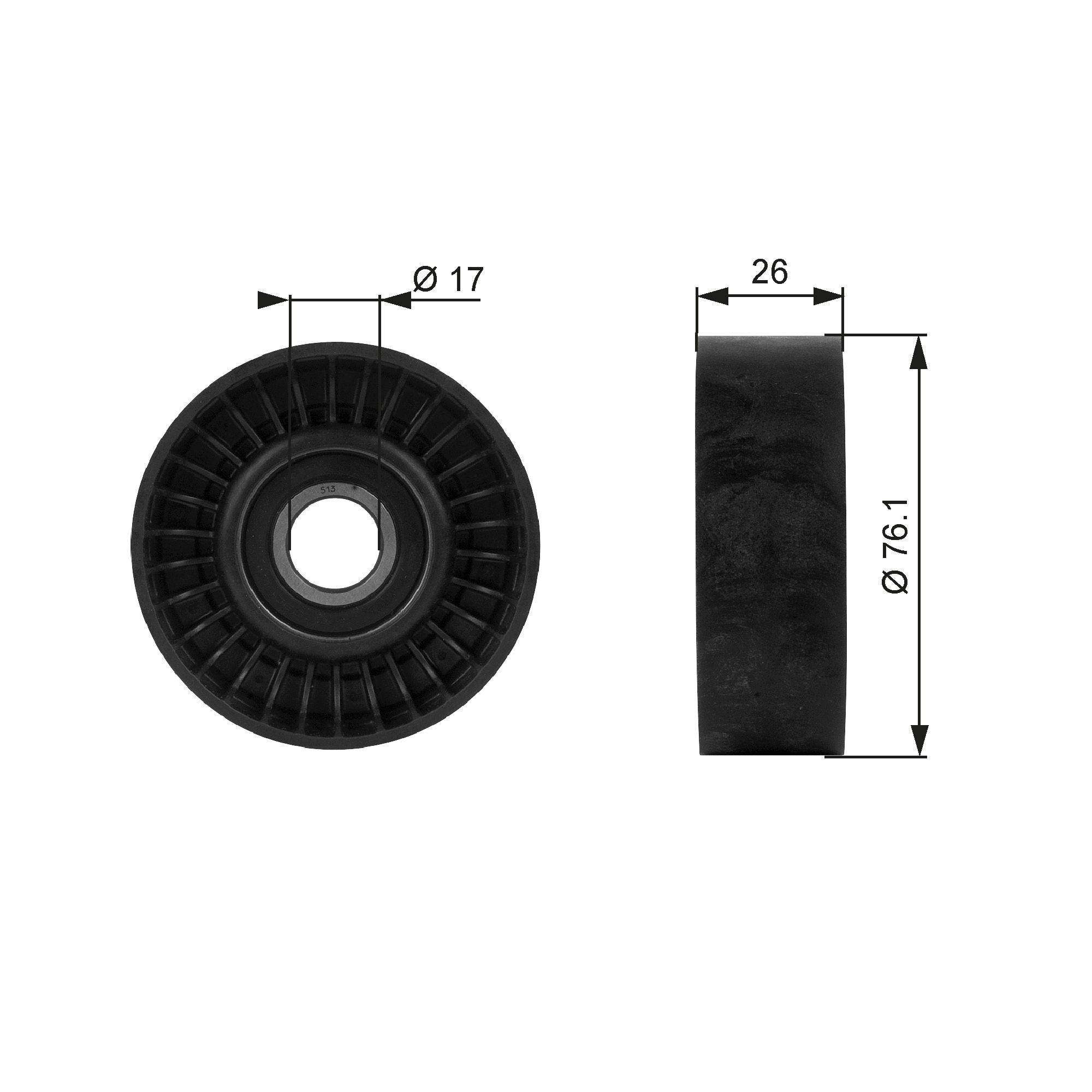 Chevy EQUINOX Deflection / guide pulley, v-ribbed belt 7732032 GATES T38015 online buy