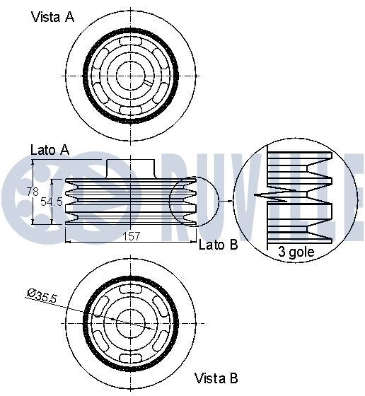 RUVILLE 515807 Belt pulley crankshaft Fiat Ducato 250 Minibus 2.3 D 150 Multijet 148 hp Diesel 2021 price