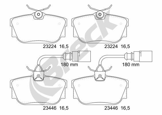 Original 23446 00 702 10 BRECK Brake pad kit VW