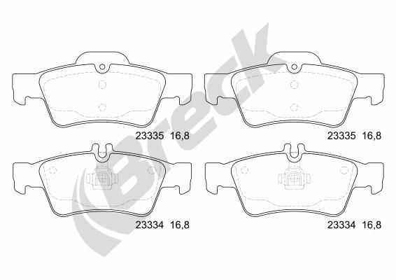 Mercedes E-Class Set of brake pads 7734993 BRECK 23334 00 702 20 online buy