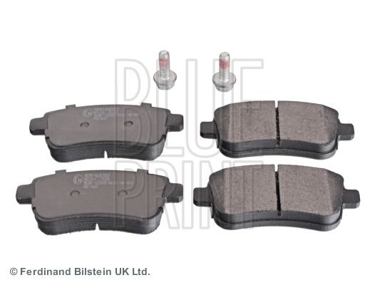 ADR164202 BLUE PRINT Brake pad set RENAULT Rear Axle, excl. wear warning contact, with screw set