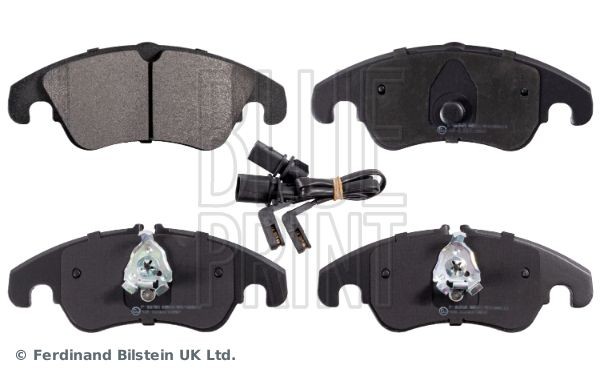 BLUE PRINT ADV184210 Brake pad set Front Axle, incl. wear warning contact, with piston clip