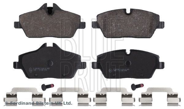BLUE PRINT ADG04297 Brake pad set Front Axle, prepared for wear indicator, with fastening material