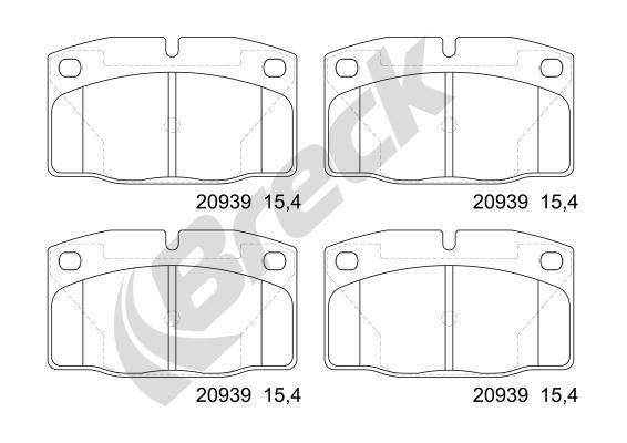 BRECK Disc pads rear and front OPEL Kadett D Saloon new 20939 00 702 00